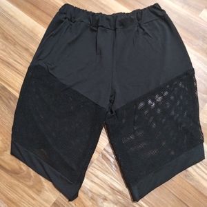 Black mesh shorts